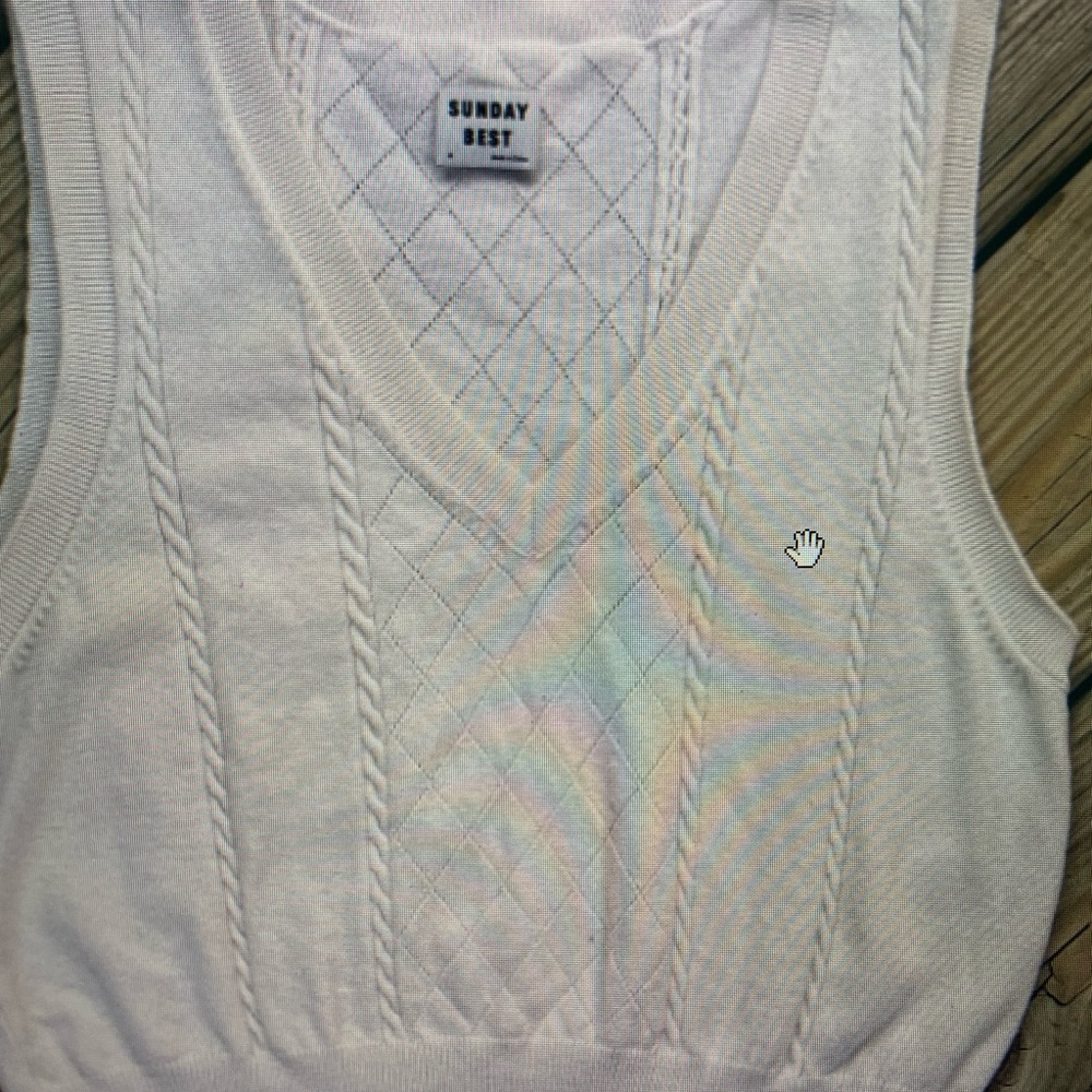 Sunday Best White Knit Sweater Vest
